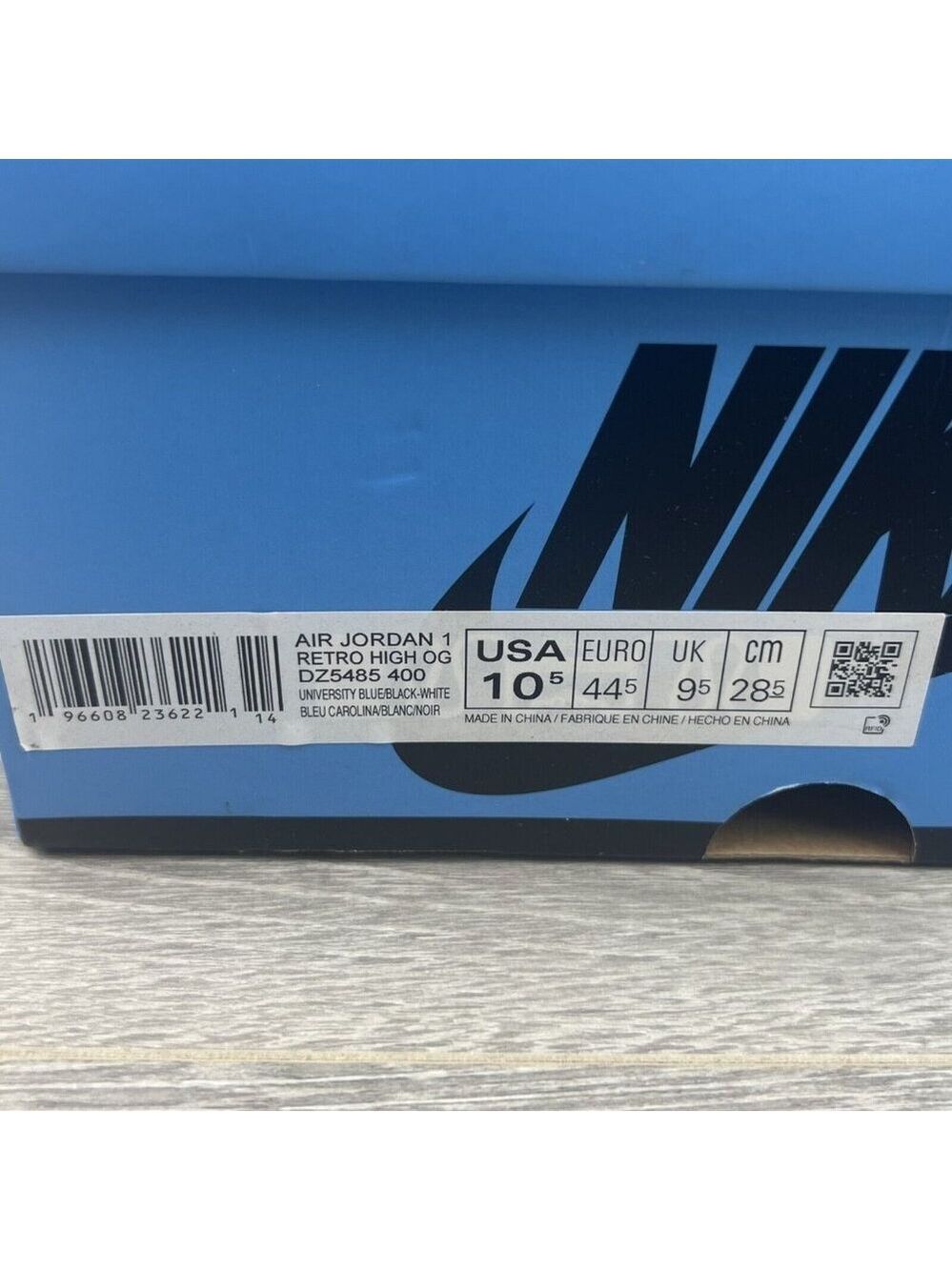 Air Jordan 1 Retro HI OG UNC Mens Size 10.5 University Blue Black NEW - Picture 14 of 14